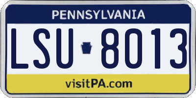 PA license plate LSU8013