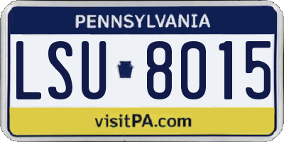 PA license plate LSU8015