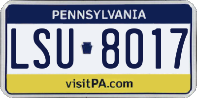 PA license plate LSU8017