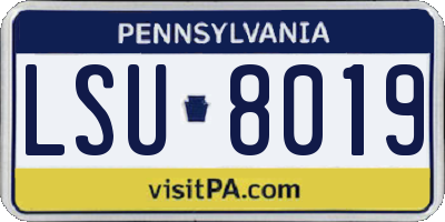PA license plate LSU8019
