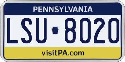 PA license plate LSU8020
