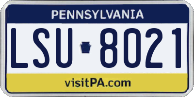 PA license plate LSU8021
