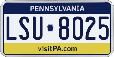 PA license plate LSU8025
