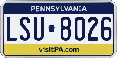 PA license plate LSU8026