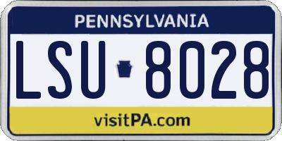PA license plate LSU8028