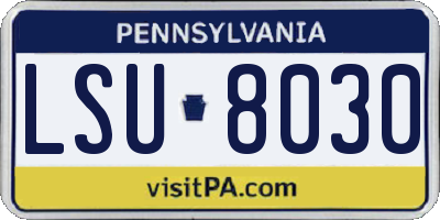 PA license plate LSU8030