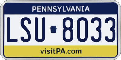 PA license plate LSU8033