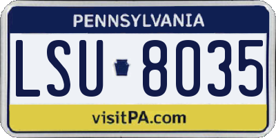 PA license plate LSU8035