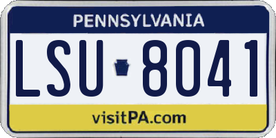 PA license plate LSU8041