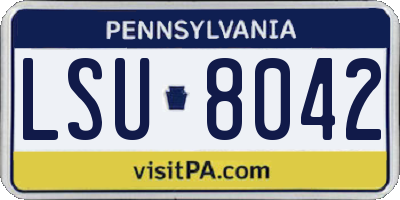 PA license plate LSU8042