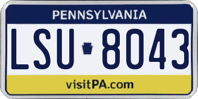 PA license plate LSU8043
