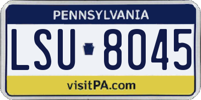PA license plate LSU8045