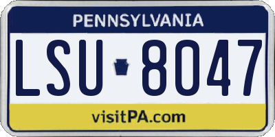 PA license plate LSU8047