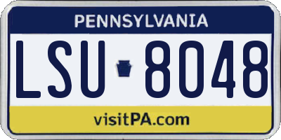 PA license plate LSU8048
