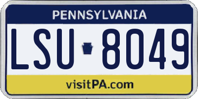 PA license plate LSU8049