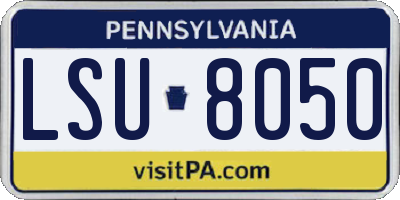 PA license plate LSU8050