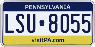 PA license plate LSU8055