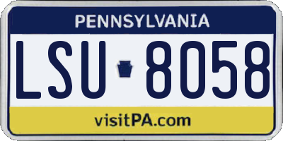 PA license plate LSU8058