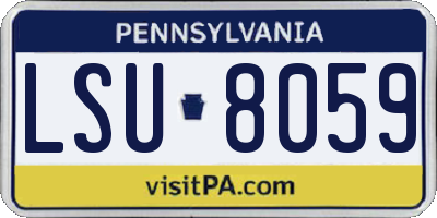 PA license plate LSU8059