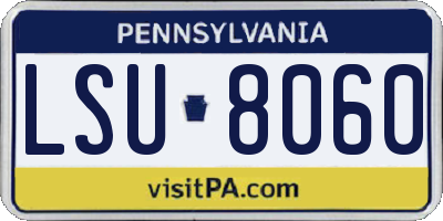 PA license plate LSU8060