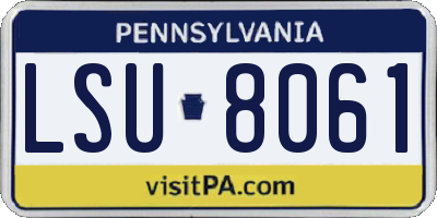 PA license plate LSU8061