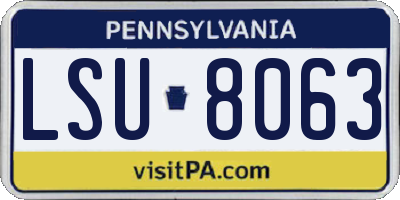 PA license plate LSU8063