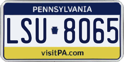 PA license plate LSU8065