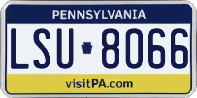PA license plate LSU8066