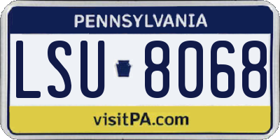 PA license plate LSU8068
