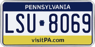 PA license plate LSU8069