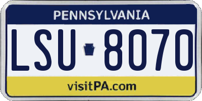 PA license plate LSU8070