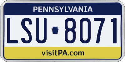 PA license plate LSU8071