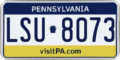 PA license plate LSU8073