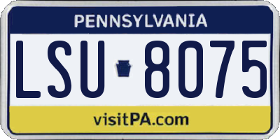 PA license plate LSU8075