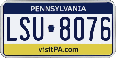 PA license plate LSU8076