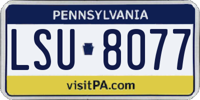 PA license plate LSU8077