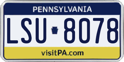 PA license plate LSU8078