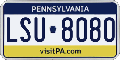 PA license plate LSU8080