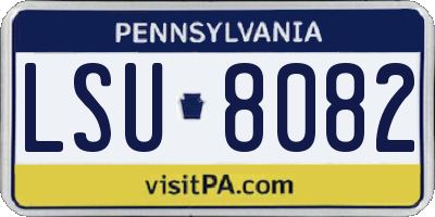 PA license plate LSU8082