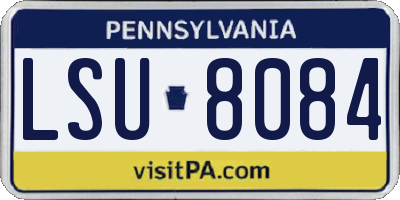 PA license plate LSU8084