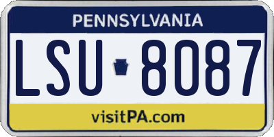 PA license plate LSU8087