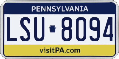 PA license plate LSU8094