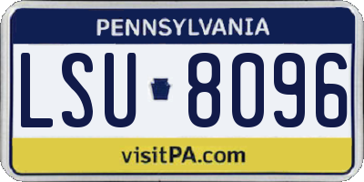 PA license plate LSU8096