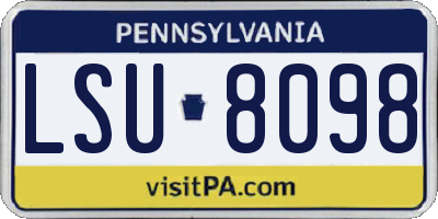 PA license plate LSU8098