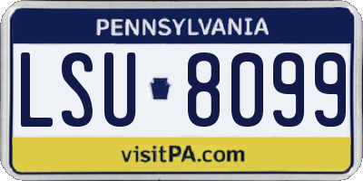 PA license plate LSU8099