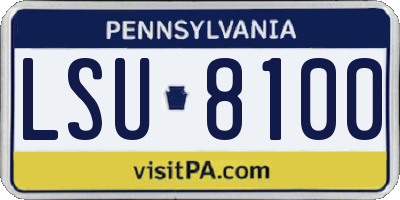 PA license plate LSU8100