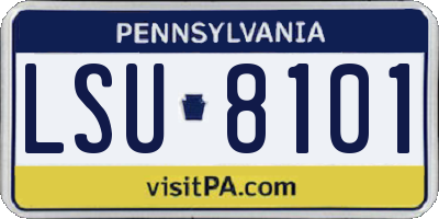 PA license plate LSU8101