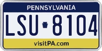 PA license plate LSU8104