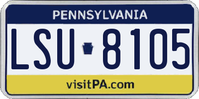 PA license plate LSU8105