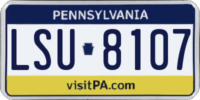 PA license plate LSU8107